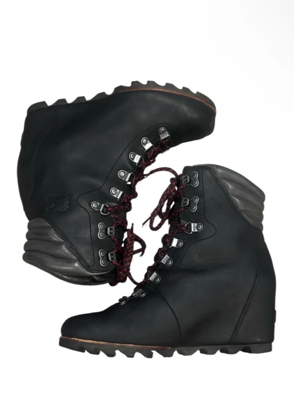 Authentic Sorel signature designer waterproof black leather boots sz 9.5